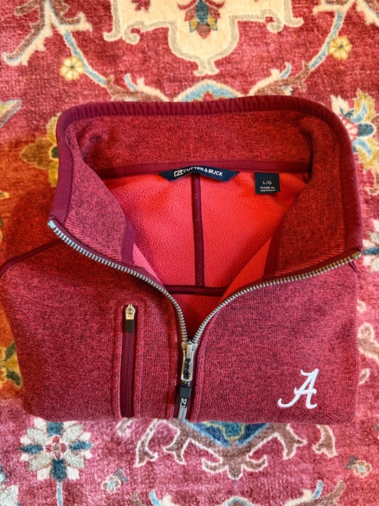 Cutter & Buck Other - Cutter & Buck Alabama Crimson Tide Red Fleece Quarter Zip Pullover Size Large